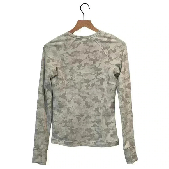 Lululemon Rula Run Long Sleeve Top | Heritage Camo Jacquard Grey | Size 6 - Picture 3 of 15